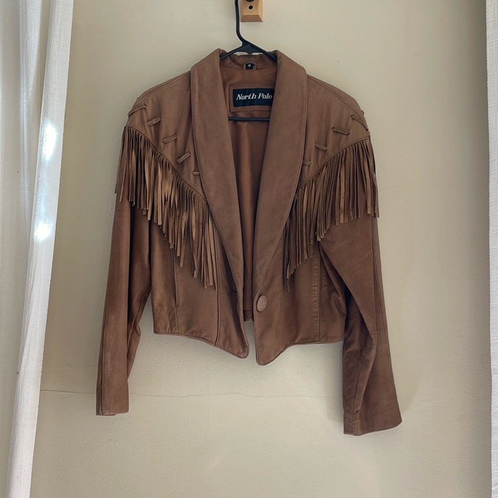 Vintage leather 80s western jacket M